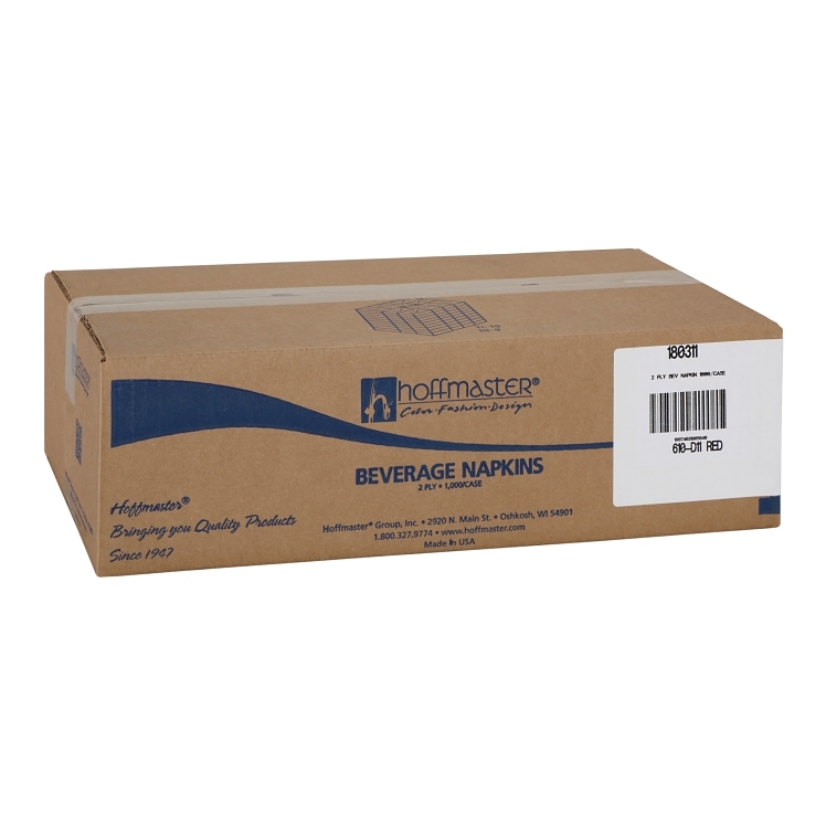 NAPKIN, BEV RED 9.5X9.5 2 PLY