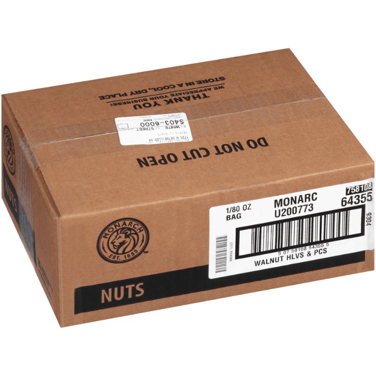 MONARCH WALNUT HALF & PIECE UNSALTED RAW