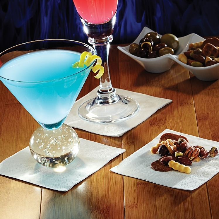 MONOGRAM NAPKIN BEVERAGE WHITE 9.5X9.5 2 PLY