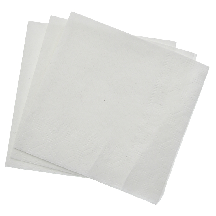 MONOGRAM NAPKIN BEVERAGE WHITE 9.5X9.5 2 PLY