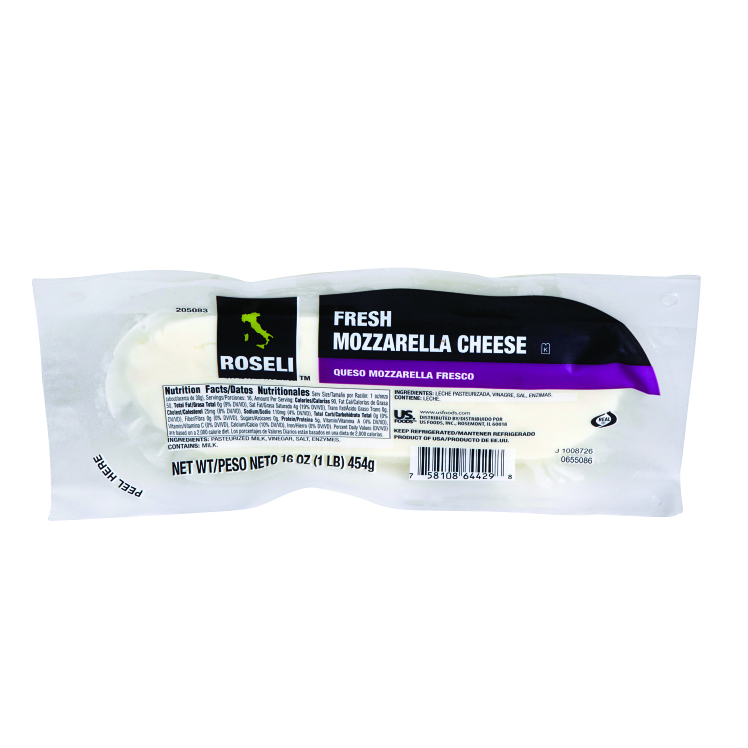 ROSELI WHOLE MILK MOZZARELLA CHEESE LOG .75 OZ LUMPS