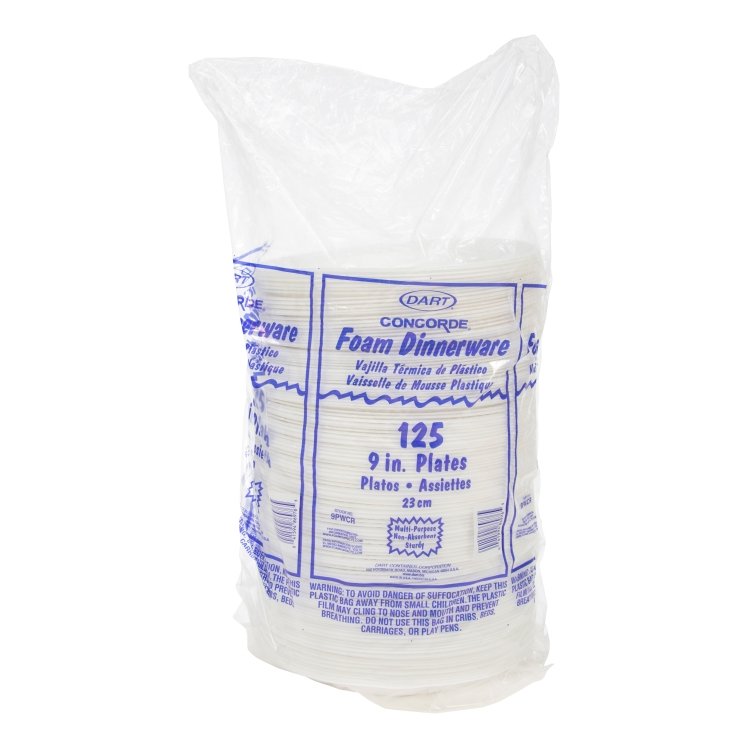 DART 9 1 CPMT WHITE FOAM PLATE