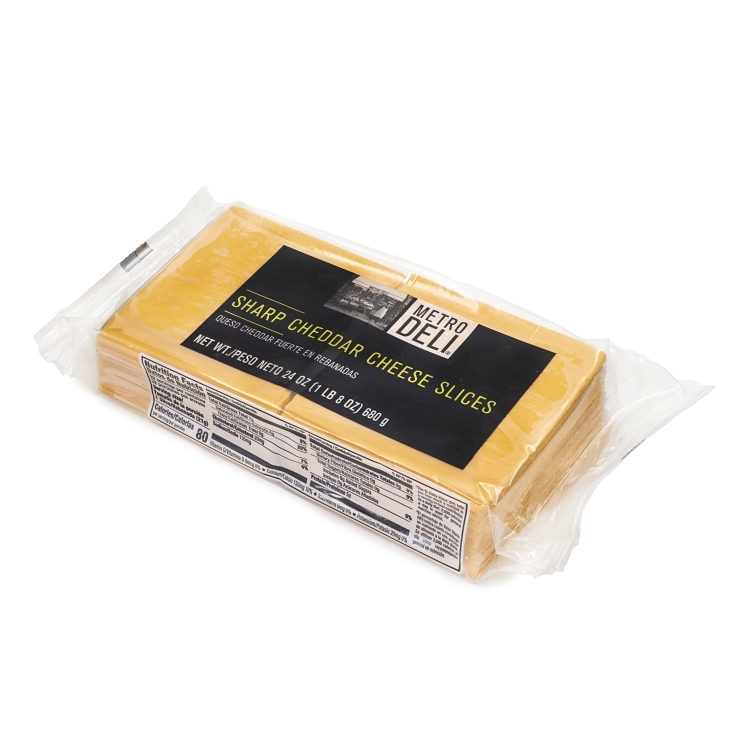 METRO DELI SHARP CHEDDAR CHEESE SLICED 0.75 OZ