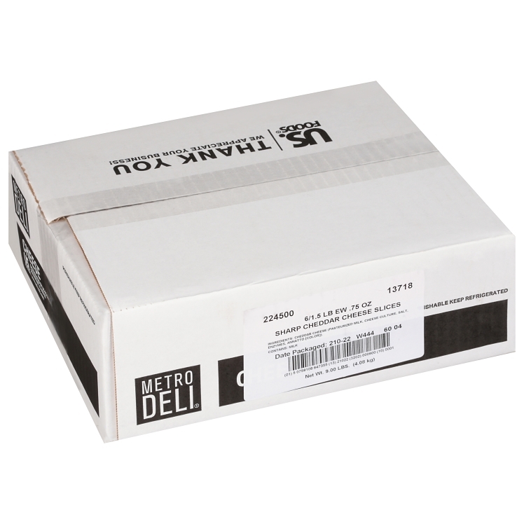 METRO DELI SHARP CHEDDAR CHEESE SLICED 0.75 OZ