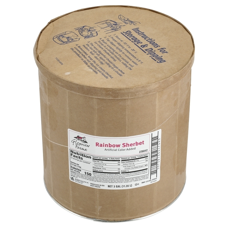 GLENVIEW FARMS RAINBOW SHERBET TUB