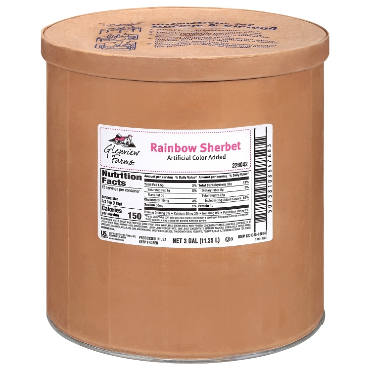 GLENVIEW FARMS RAINBOW SHERBET TUB