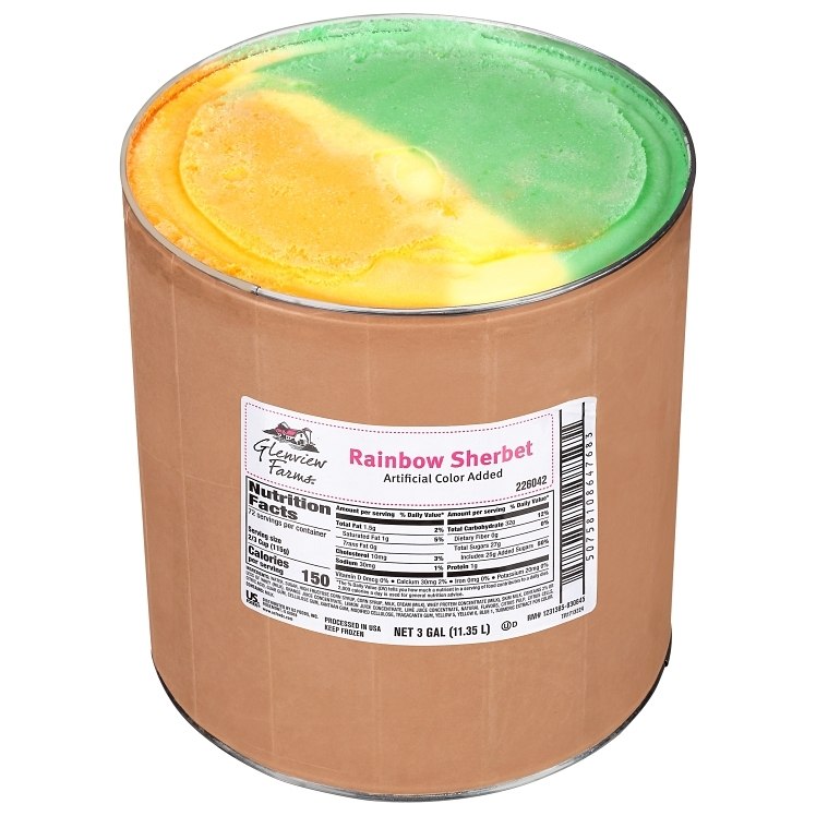 GLENVIEW FARMS RAINBOW SHERBET TUB