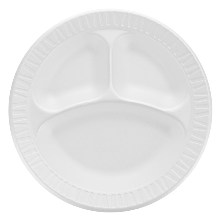 DART 10.25 3 CPMT WHITE FOAM PLATE