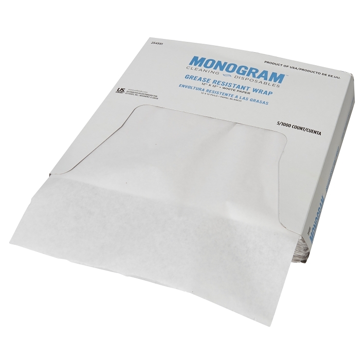 BAGCRAFT DRY WAX SANDWICH WRAP 12X12 INCH WHITE