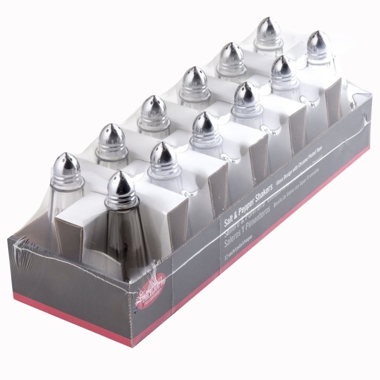 TABLECRAFT SALT AND PEPPER SHAKER 1 OUNCE GLASS CLEAR EIFFEL