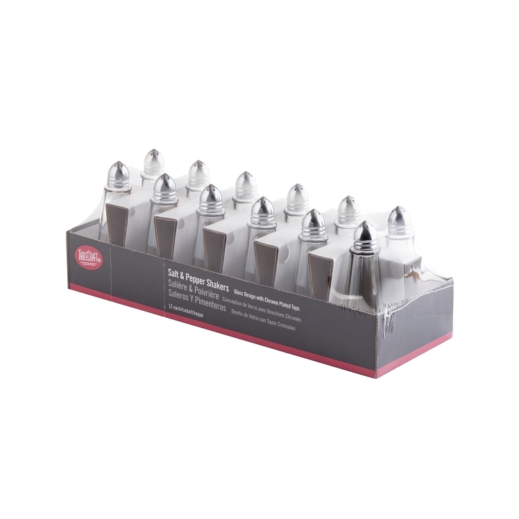 TABLECRAFT SALT AND PEPPER SHAKER 1 OUNCE GLASS CLEAR EIFFEL