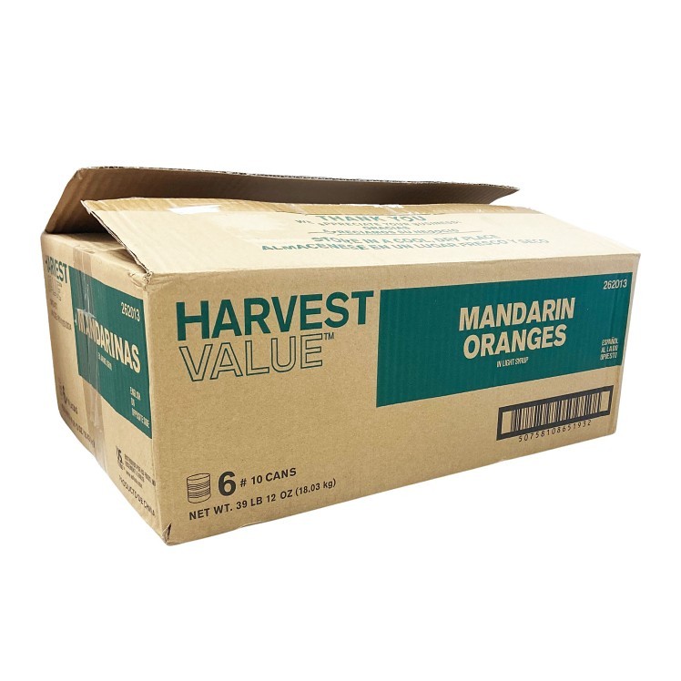 HARVEST VALUE ORANGE, MANDARIN WHOLE IN LIGHT SYRUP CANNED