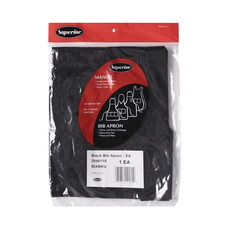 SUPERIOR PRODUCTS APRON, KITCHEN BIB 32X32.5 INCH BLACK