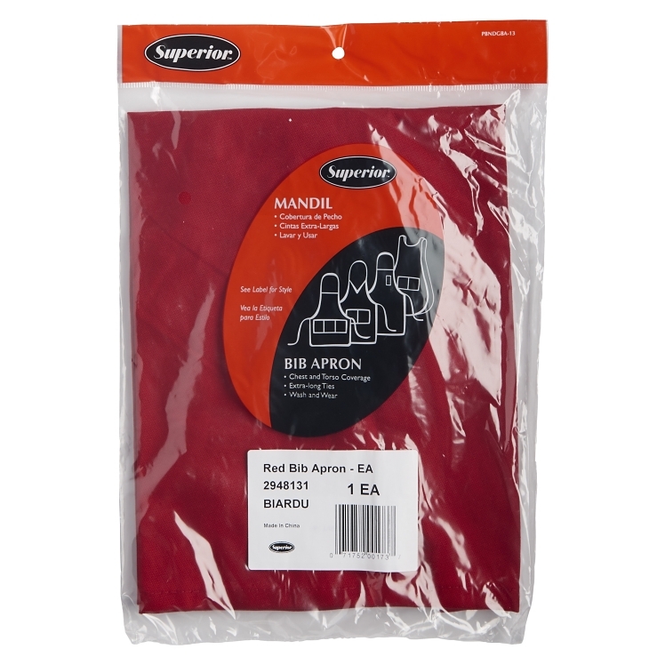 SUPERIOR PRODUCTS APRON KITCHEN BIB 32X32.5 INCH RED