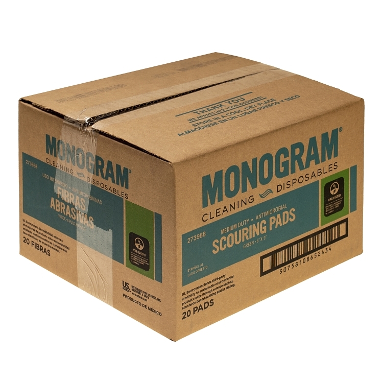 MONOGRAM NYLON SCRUBBER 6X9 GREEN