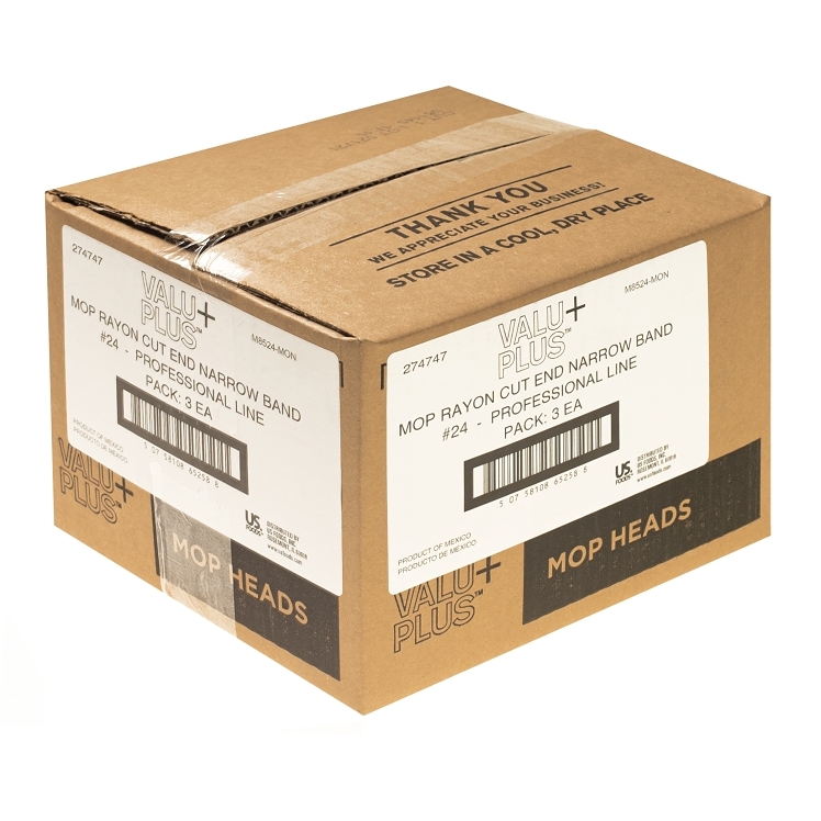 VALU PLUS 4PLY NARROW BAND WHITE #24 CUT END MOP HEAD