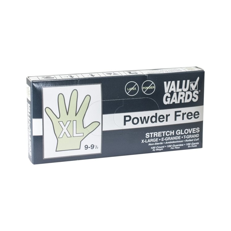 VALUGARDS STRETCH GLOVES EXTRA LARGE POWDER FREE
