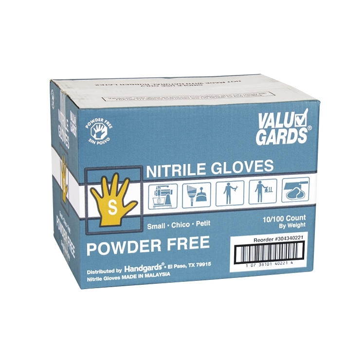 VALUGARDS VALU GARDS NITRILE GLOVES SMALL POWDER FREE