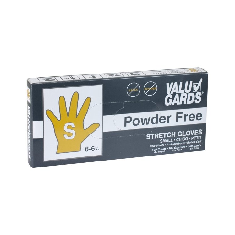 VALUGARDS STRETCH GLOVES SMALL POWDER FREE