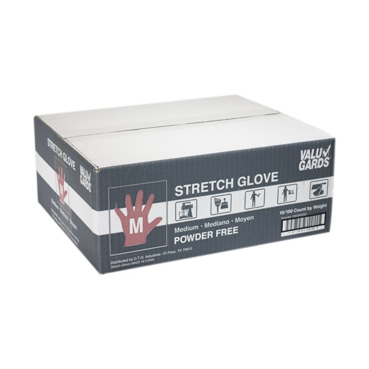 VALU GARDS MEDIUM POWDER FREE STRETCH GLOVES
