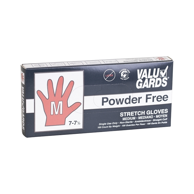 VALU GARDS MEDIUM POWDER FREE STRETCH GLOVES
