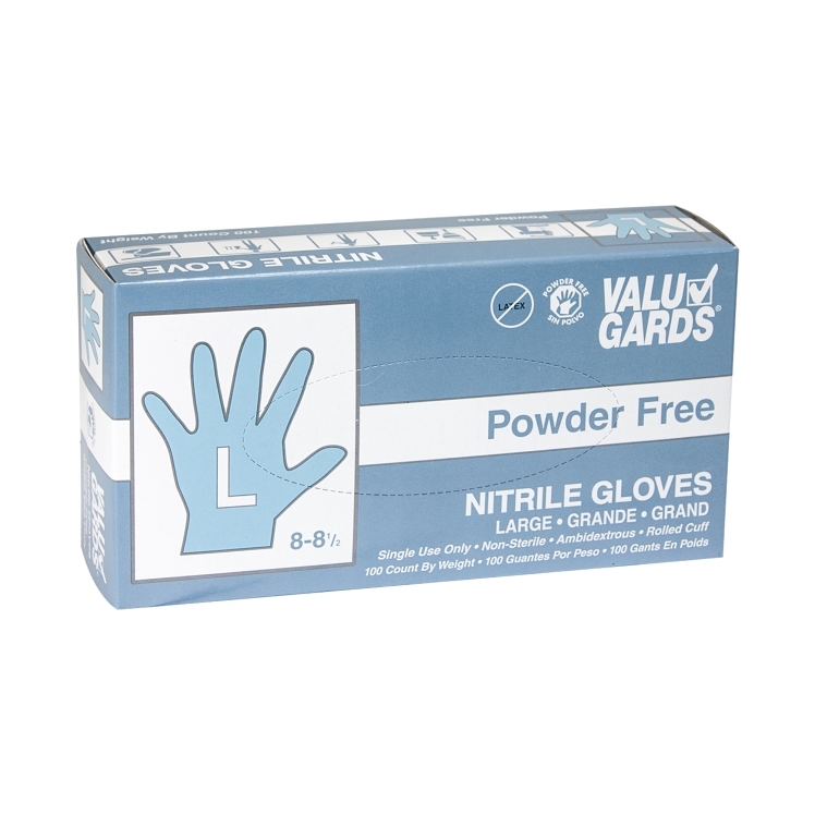 VALUGARDS LARGE POWDER FREE NITRILE GLOVES