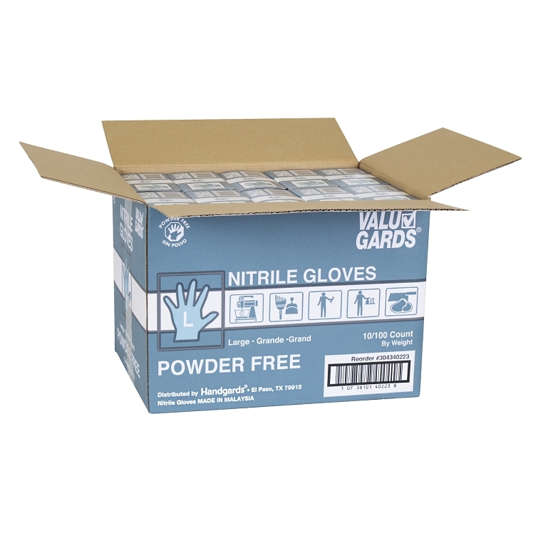 VALUGARDS LARGE POWDER FREE NITRILE GLOVES
