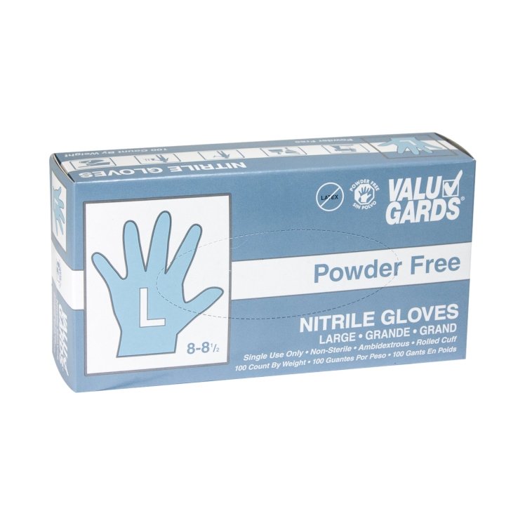 VALUGARDS LARGE POWDER FREE NITRILE GLOVES