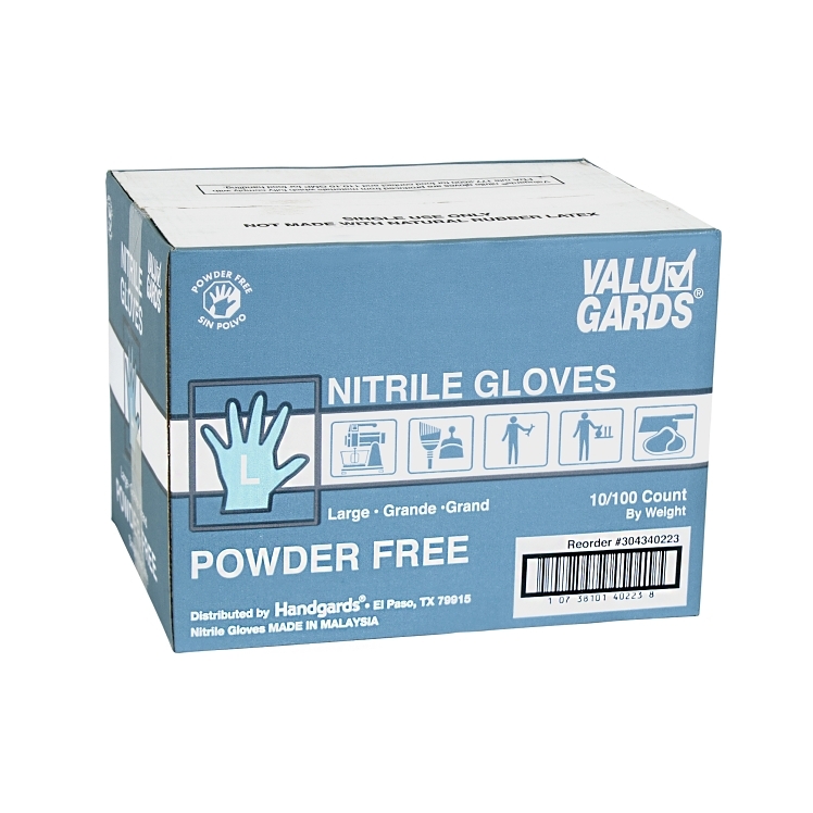 VALUGARDS LARGE POWDER FREE NITRILE GLOVES