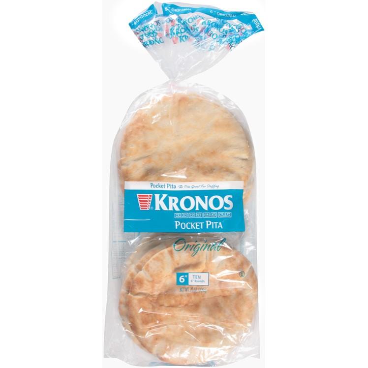 KRONOS POCKET PITA BREAD FROZEN UNSLICED