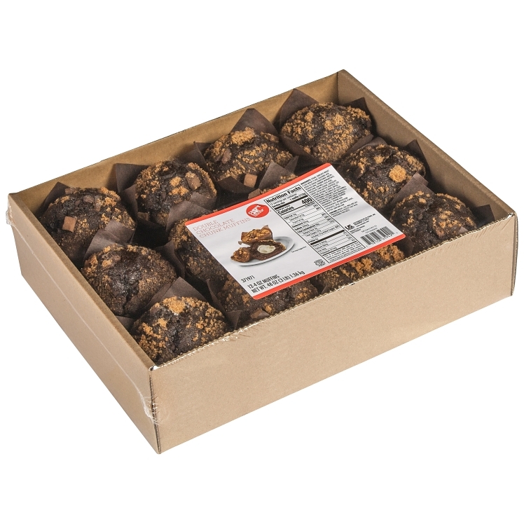 CHEF'S LINE DOUBLE CHOCOLATE CHUNK MUFFIN TRAY 4 OZ