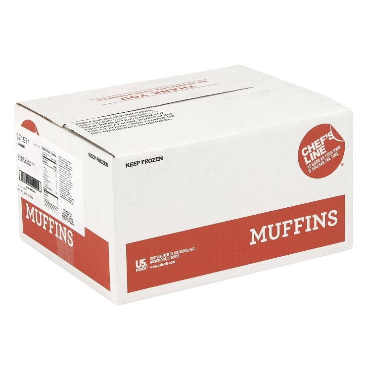 CHEF'S LINE DOUBLE CHOCOLATE CHUNK MUFFIN TRAY 4 OZ