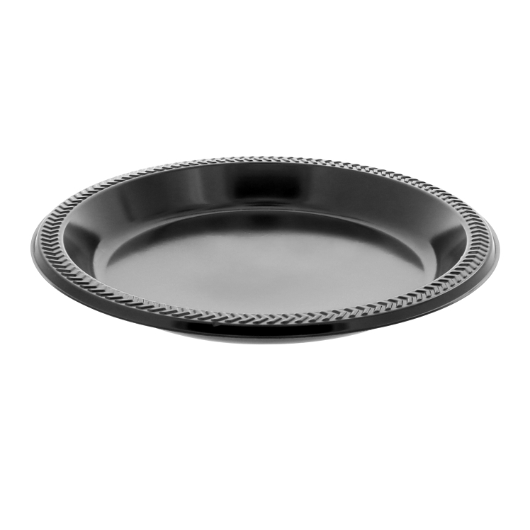 PACTIV PLATE PLASTIC 10.25 INCH BLACK 1 COMPARTMENT
