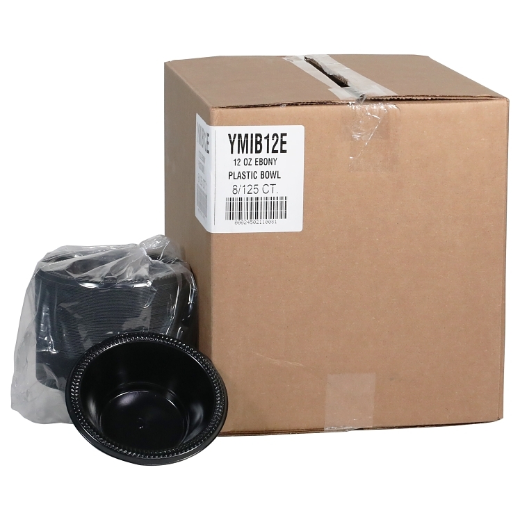 PACTIV 12 OZ BLACK PLASTIC BOWL