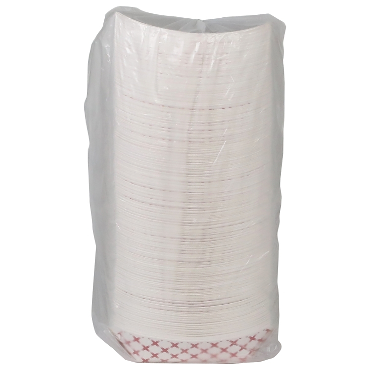 MONOGRAM PAPER FOOD TRAY 1 LB COATED WHITE AND RED CHECKERED