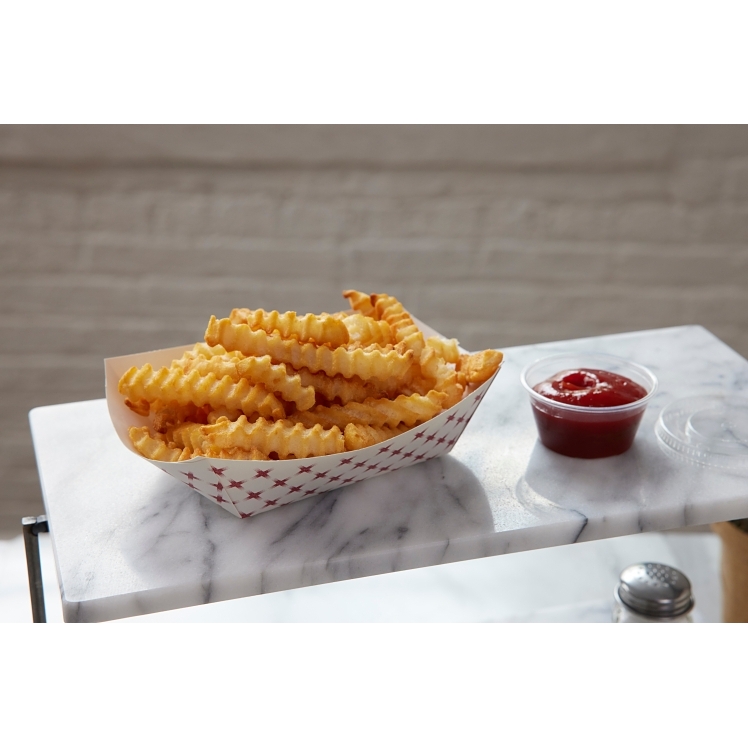 MONOGRAM PAPER FOOD TRAY 1 LB COATED WHITE AND RED CHECKERED