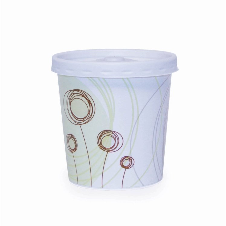 MONOGRAM PAPER BOARD 8 OZ DOUBLE POLY COATED CONTAINER MEADOW