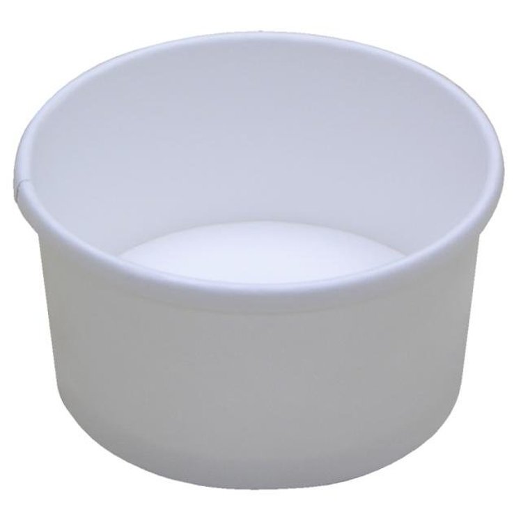 MONOGRAM 8 OZ DOUBLE POLYCOATED WHITE PAPER CONTAINER WITH LID