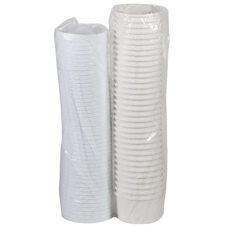 MONOGRAM 8 OZ DOUBLE POLYCOATED WHITE PAPER CONTAINER WITH LID