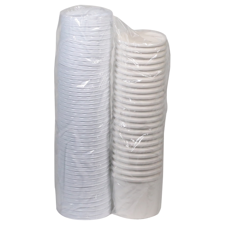 MONOGRAM 12 OZ DOUBLE POLY COATED WHITE PAPER CONTAINER WITH LID