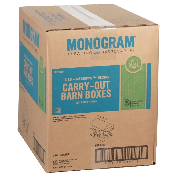 MONOGRAM MEADOWS BARN BOX CARRY-OUT CONTAINER