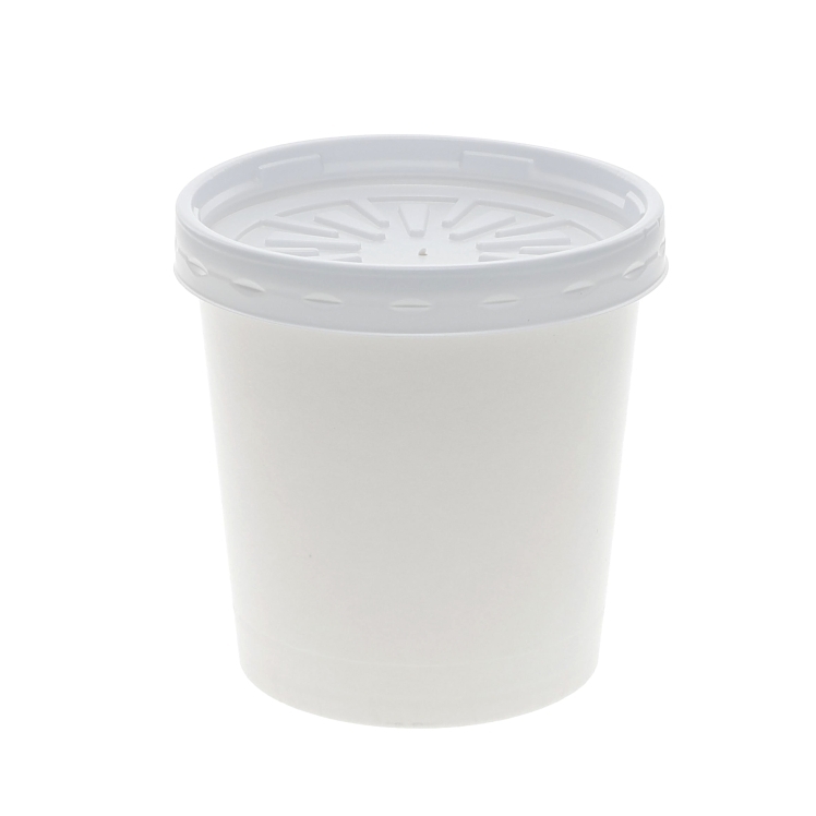 MONOGRAM CONT PAPER WITH LID 16 OZ DOUBLE WHITE