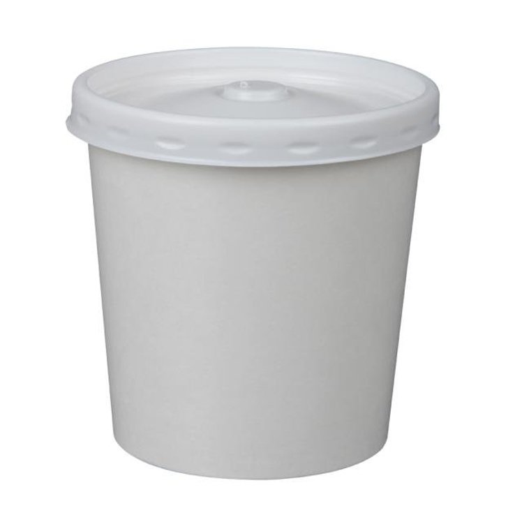 MONOGRAM CONT PAPER WITH LID 16 OZ DOUBLE WHITE