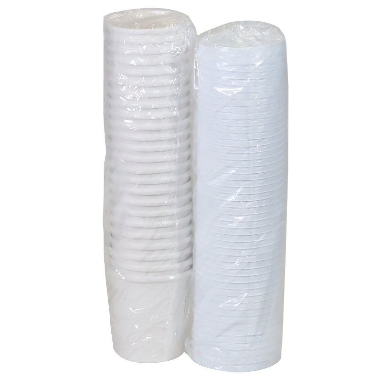 MONOGRAM CONT PAPER WITH LID 16 OZ DOUBLE WHITE