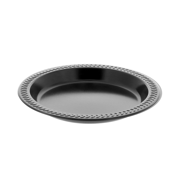 PACTIV PLATE, PLASTIC 6 BLACK 1 COMPARTMENT ROUND