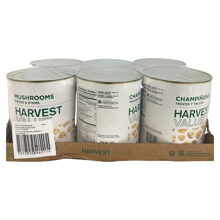 HARVEST VALUE MUSHROOM, PIECES & STEMS SHELF STABLE