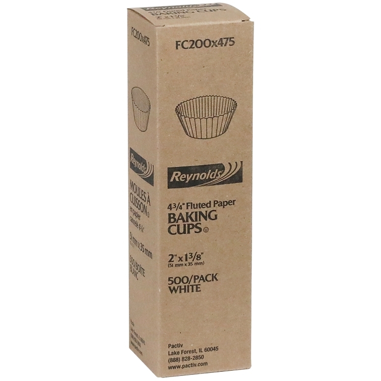 REYNOLDS 4.75 IN WHITE FLUTED BAKING CUPS