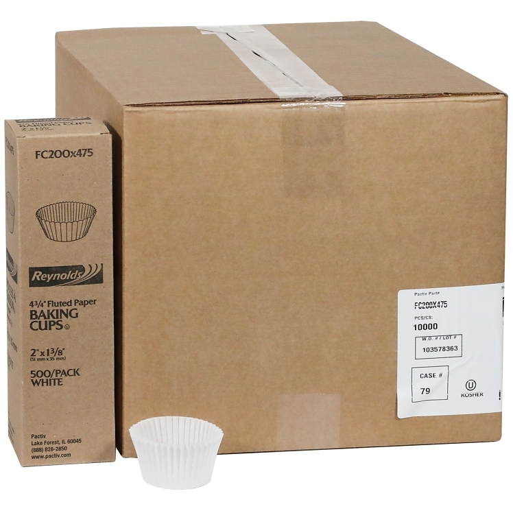 REYNOLDS 4.75 IN WHITE FLUTED BAKING CUPS