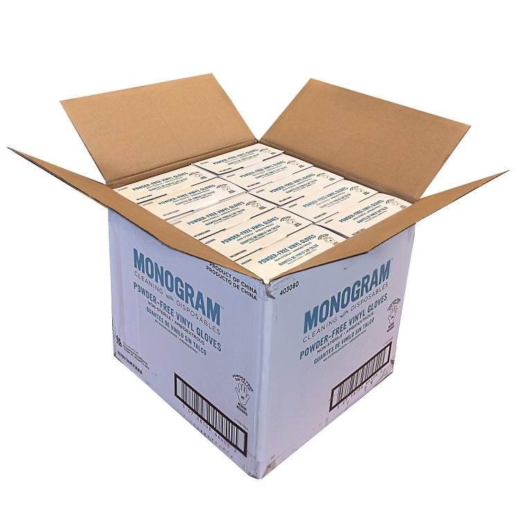 MONOGRAM VINYL POWDER-FREE GLOVES MEDIUM NATURAL