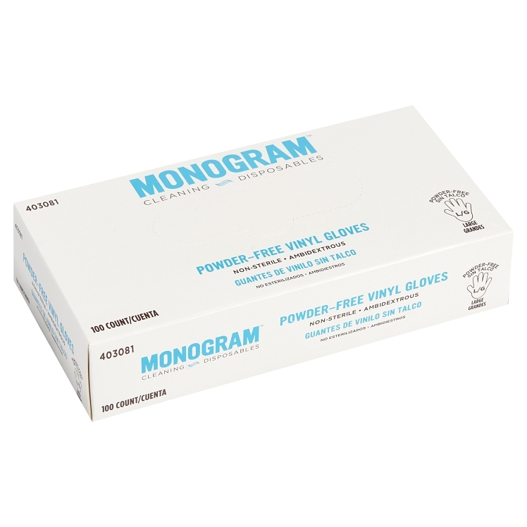 Monogram Vinyl Powder-Free Gloves Large Natural